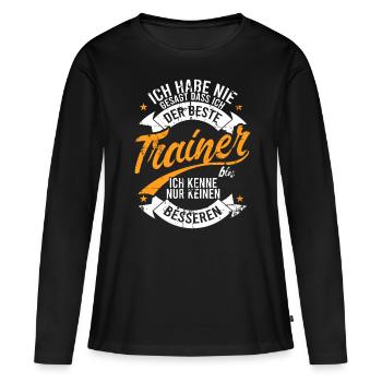 Trainer - Frauen Premium Bio Langarmshirt - Schwarz - Vorne - Julia (174cm)
