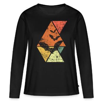 Chauves-souris - T-shirt manches longues Premium bio Femme - noir - Devant - Julia (174cm)