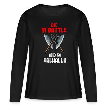 Wikinger - Frauen Premium Bio Langarmshirt - Schwarz - Vorne - Julia (174cm)