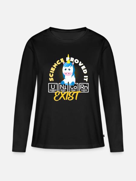 Chemie Einhorn - Frauen Premium Bio Langarmshirt - Schwarz