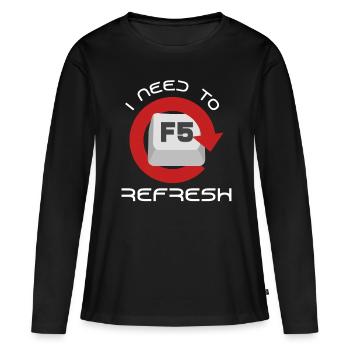 Nerd - T-shirt manches longues Premium bio Femme - noir - Devant - Julia (174cm)