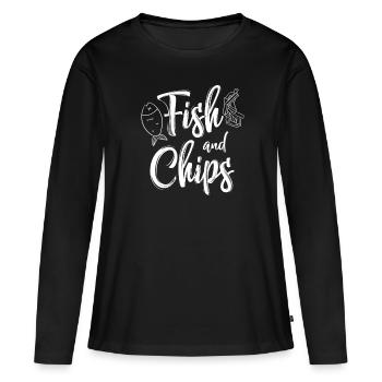 Großbritannien - Frauen Premium Bio Langarmshirt - Schwarz - Vorne - Julia (174cm)