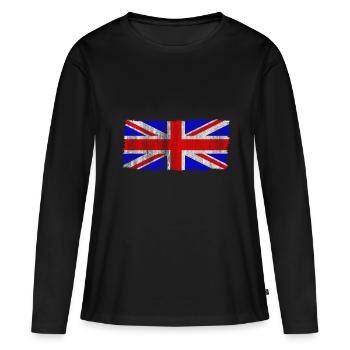 Großbritannien - Frauen Premium Bio Langarmshirt - Schwarz - Vorne - Julia (174cm)
