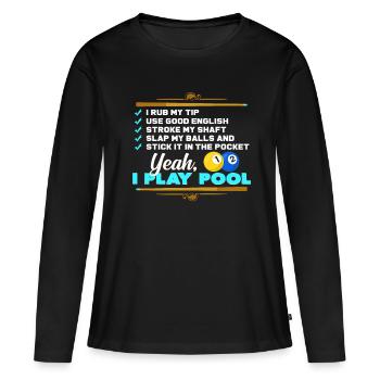 Pool billiard - Frauen Premium Bio Langarmshirt - Schwarz - Vorne - Julia (174cm)