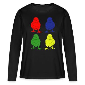 Les poussins - T-shirt manches longues Premium bio Femme - noir - Devant - Julia (174cm)