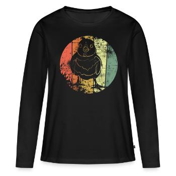 Les poussins - T-shirt manches longues Premium bio Femme - noir - Devant - Julia (174cm)