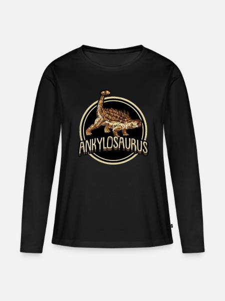 Ankylosaurus - Frauen Premium Bio Langarmshirt - Schwarz