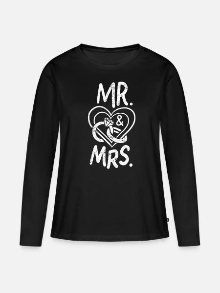 Hochzeit - Frauen Premium Bio Langarmshirt - Schwarz