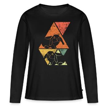 Lapin lapin - T-shirt manches longues Premium bio Femme - noir - Devant - Julia (174cm)