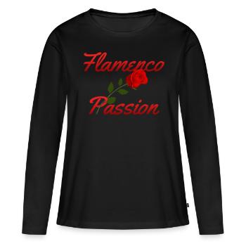 FLAMENCO - T-shirt manches longues Premium bio Femme - noir - Devant - Julia (174cm)