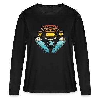Flipper - T-shirt manches longues Premium bio Femme - noir - Devant - Julia (174cm)