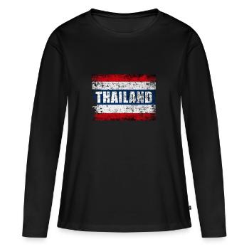 Thaïlande - T-shirt manches longues Premium bio Femme - noir - Devant - Julia (174cm)