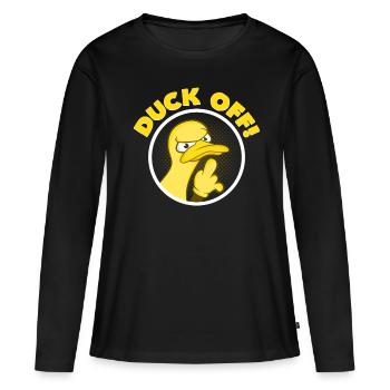 Duck off - T-shirt manches longues Premium bio Femme - noir - Devant - Julia (174cm)