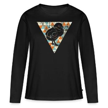 Les poussins - T-shirt manches longues Premium bio Femme - noir - Devant - Julia (174cm)