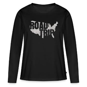 Road Trip - Amerika USA - Frauen Premium Bio Langarmshirt - Schwarz - Vorne - Julia (174cm)