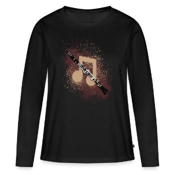 clarinette - T-shirt manches longues Premium bio Femme - noir - Devant - Julia (174cm)