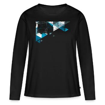 Bus - T-shirt manches longues Premium bio Femme - noir - Devant - Julia (174cm)