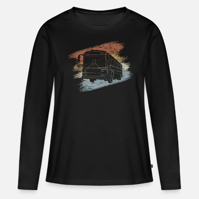 Busfahrer - Frauen Premium Bio Langarmshirt - Schwarz