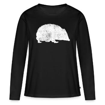 Igel Igel Igel - Frauen Premium Bio Langarmshirt - Schwarz - Vorne - Julia (174cm)