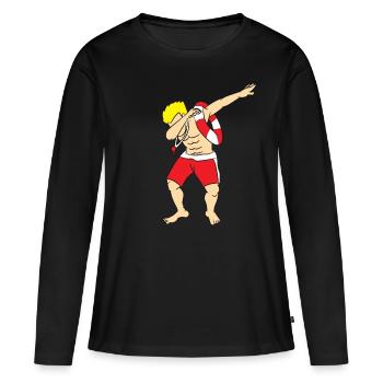 Dabbing Lifeguard, maître-nageur, sauveteur - T-shirt manches longues Premium bio Femme - noir - Devant - Julia (174cm)
