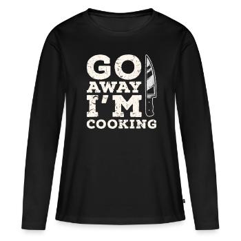 Cuisine de cuisine - T-shirt manches longues Premium bio Femme - noir - Devant - Julia (174cm)