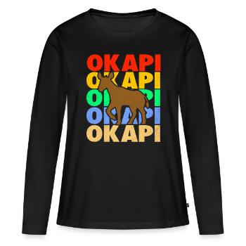 Okapi - Frauen Premium Bio Langarmshirt - Schwarz - Vorne - Julia (174cm)