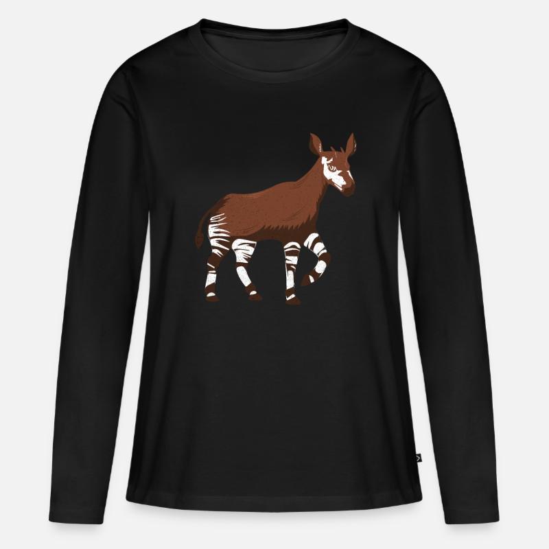 Okapi - Frauen Premium Bio Langarmshirt - Schwarz
