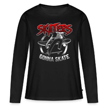Skater Skateboard Skating SK8 Gift Ollie - Women's Premium Organic Long Sleeve Shirt - black - Front - Julia (174cm)