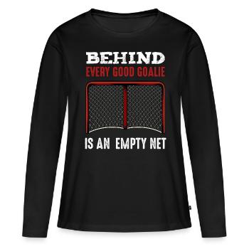 Eishockey - Frauen Premium Bio Langarmshirt - Schwarz - Vorne - Julia (174cm)
