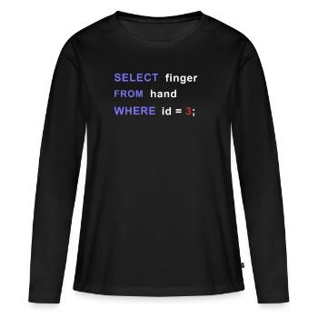 Select Finger From Hand - Women's Premium Organic Long Sleeve Shirt - black - Front - Julia (174cm)