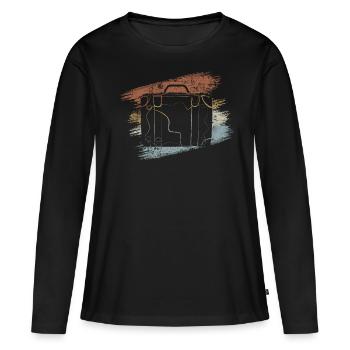 Voyager valise vacanciers - T-shirt manches longues Premium bio Femme - noir - Devant - Julia (174cm)