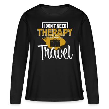 Reisen - Frauen Premium Bio Langarmshirt - Schwarz - Vorne - Julia (174cm)