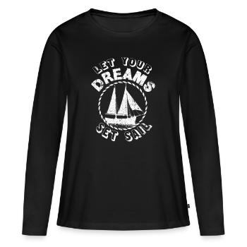 Segelboot - Frauen Premium Bio Langarmshirt - Schwarz - Vorne - Julia (174cm)