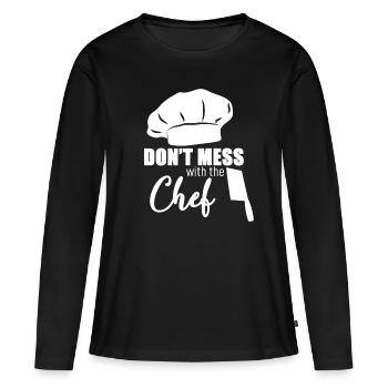 Cuisson - T-shirt manches longues Premium bio Femme - noir - Devant - Julia (174cm)
