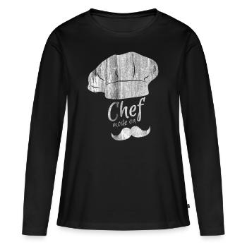 Cuisson - T-shirt manches longues Premium bio Femme - noir - Devant - Julia (174cm)