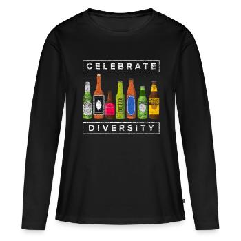 Bière bière - T-shirt manches longues Premium bio Femme - noir - Devant - Julia (174cm)