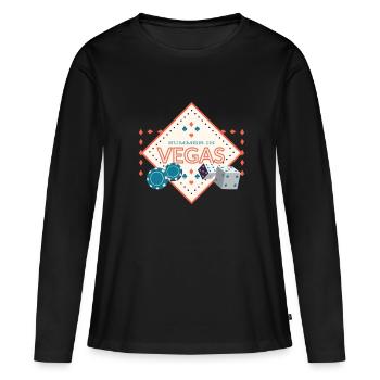 L'été à Las Vegas - T-shirt manches longues Premium bio Femme - noir - Devant - Julia (174cm)