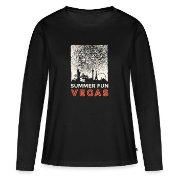 Summer Fun Vegas - Frauen Premium Bio Langarmshirt - Schwarz - Vorne - Julia (174cm)