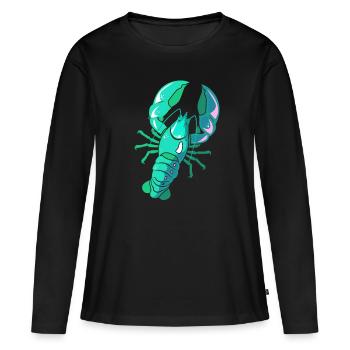 Homard Crevette Languste Cancer Fruits de mer - T-shirt manches longues Premium bio Femme - noir - Devant - Julia (174cm)