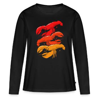 Homard Crevette Languste Cancer Fruits de mer - T-shirt manches longues Premium bio Femme - noir - Devant - Julia (174cm)