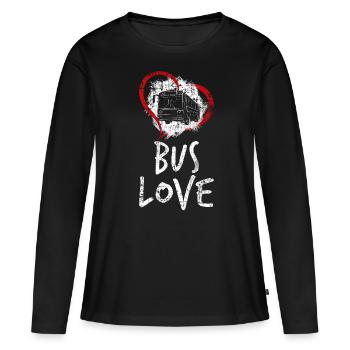 Bus - T-shirt manches longues Premium bio Femme - noir - Devant - Julia (174cm)