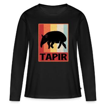 Tapir - T-shirt manches longues Premium bio Femme - noir - Devant - Julia (174cm)