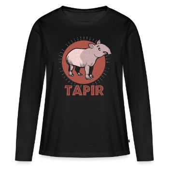 Tapir - T-shirt manches longues Premium bio Femme - noir - Devant - Julia (174cm)