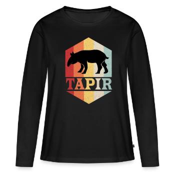 Tapir - T-shirt manches longues Premium bio Femme - noir - Devant - Julia (174cm)