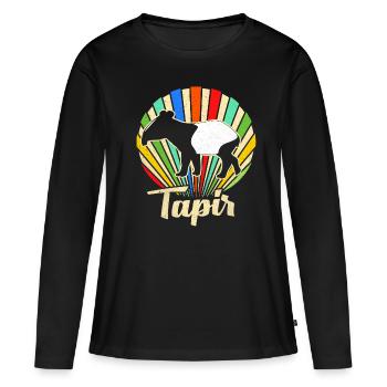 Tapir - T-shirt manches longues Premium bio Femme - noir - Devant - Julia (174cm)
