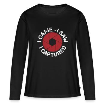 Fotografieren - Frauen Premium Bio Langarmshirt - Schwarz - Vorne - Julia (174cm)