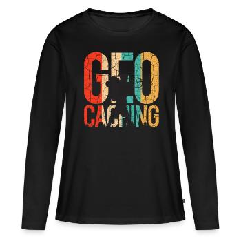 Geocaching - Women's Premium Organic Long Sleeve Shirt - black - Front - Julia (174cm)