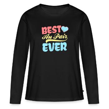 Cadeau Au Pair Meilleur Au Pair Jamais - T-shirt manches longues Premium bio Femme - noir - Devant - Julia (174cm)
