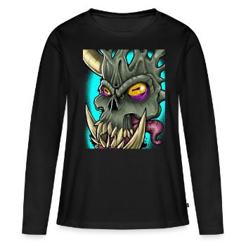 Diables nouveaux styles traditional - T-shirt manches longues Premium bio Femme - noir - Devant - Julia (174cm)
