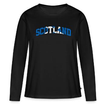 Ecosse Ecosse Ecosse - T-shirt manches longues Premium bio Femme - noir - Devant - Julia (174cm)
